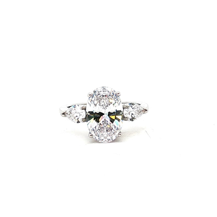 Held in Light |Oval Cubic Zirconia Engagement Ring in 925 Sterling Silver