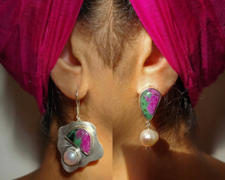 Hormuz Earrings| Red Earth & Turquoise Sea – Fine Art contemporary Jewelry| Premium Collection| Certificate of Authenticity