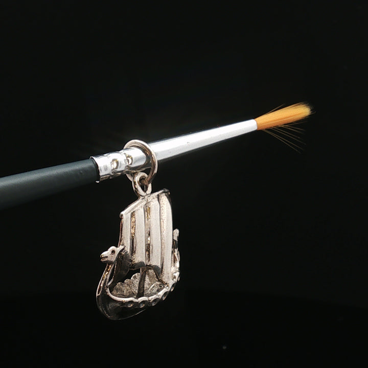 Viking Longship Charm in Sterling Silver