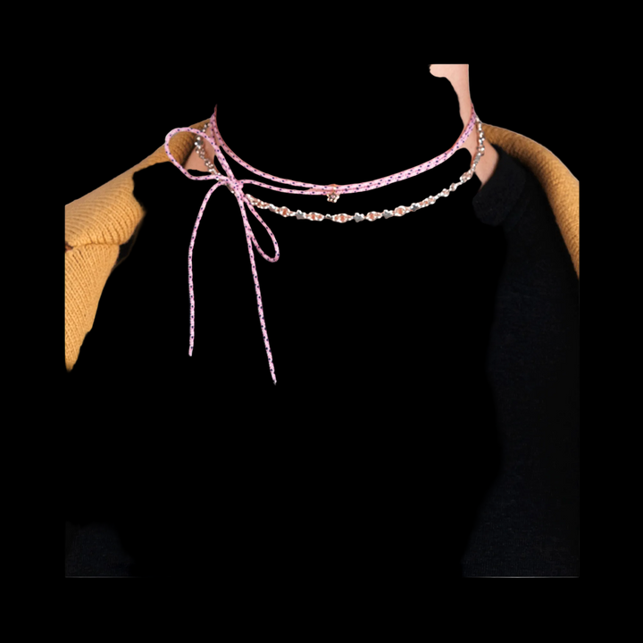 Celestial Whisper — Tiny Star Sapphire Silk Cord Necklace