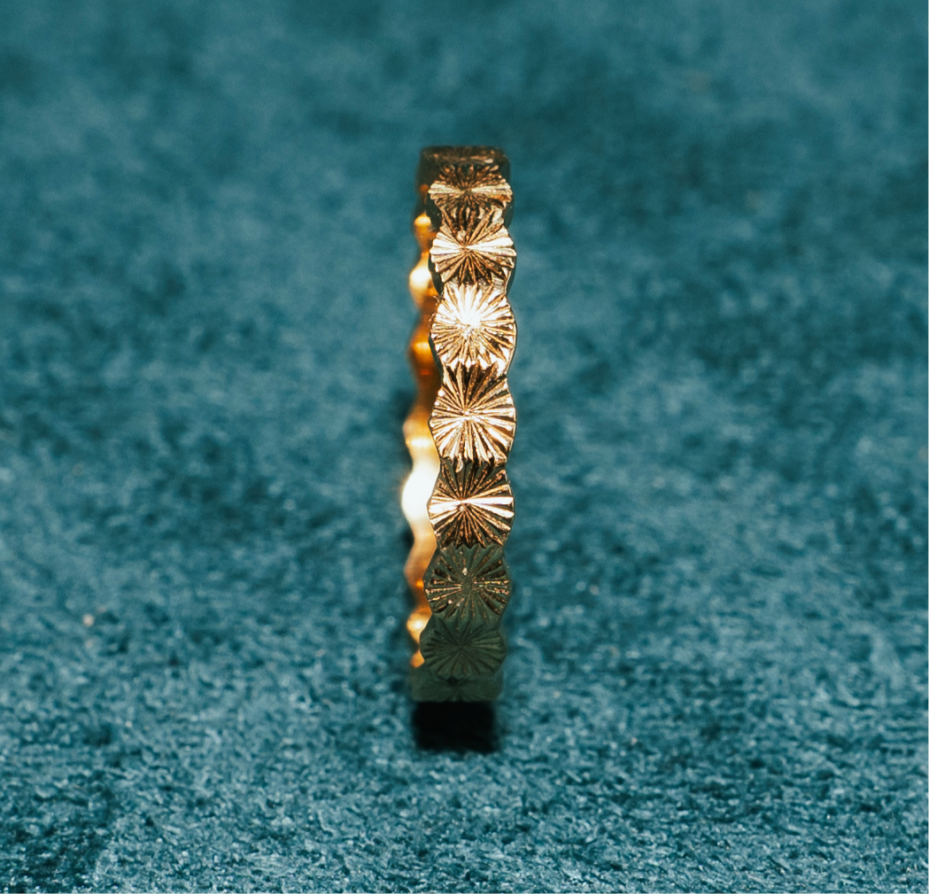 18k Gold premium handcrafted minimal one of a kind design engagement ring