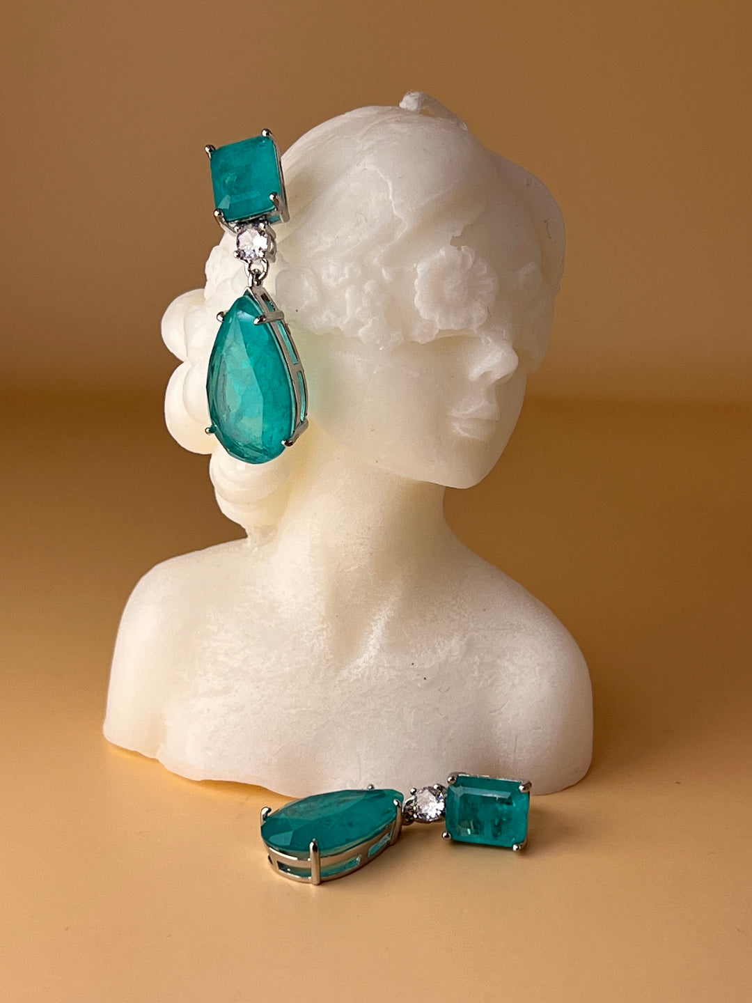 Goddess of the Sea – Silver & Aqua Crystal Earrings