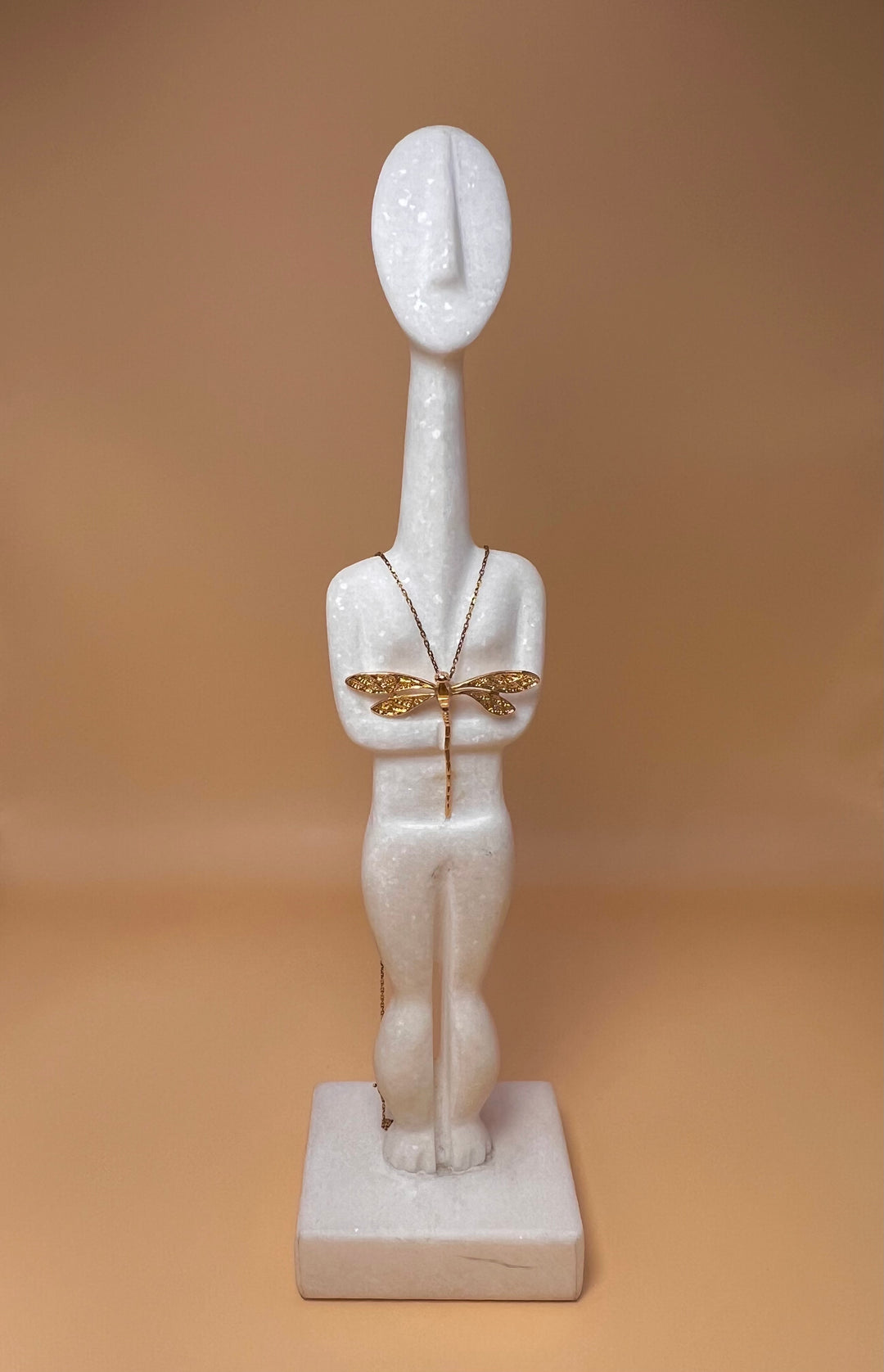 “Golden Wings” – Dragonfly Pendant Necklace