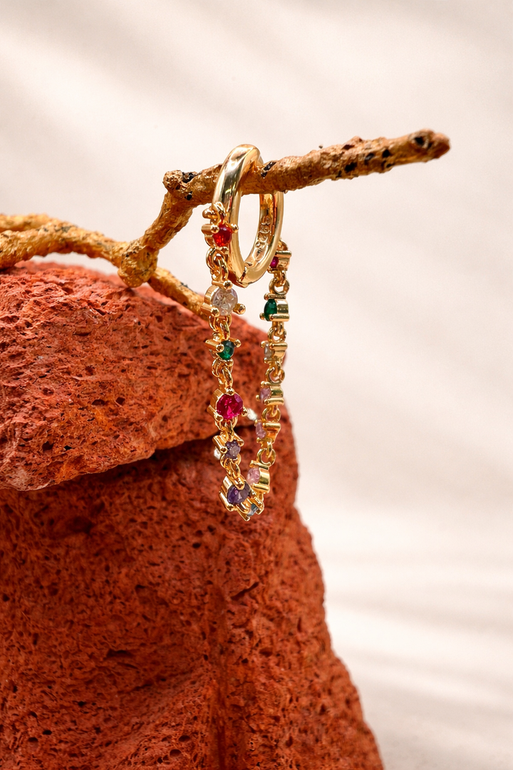 Aurora Minimal Rainbow Hoop piercing