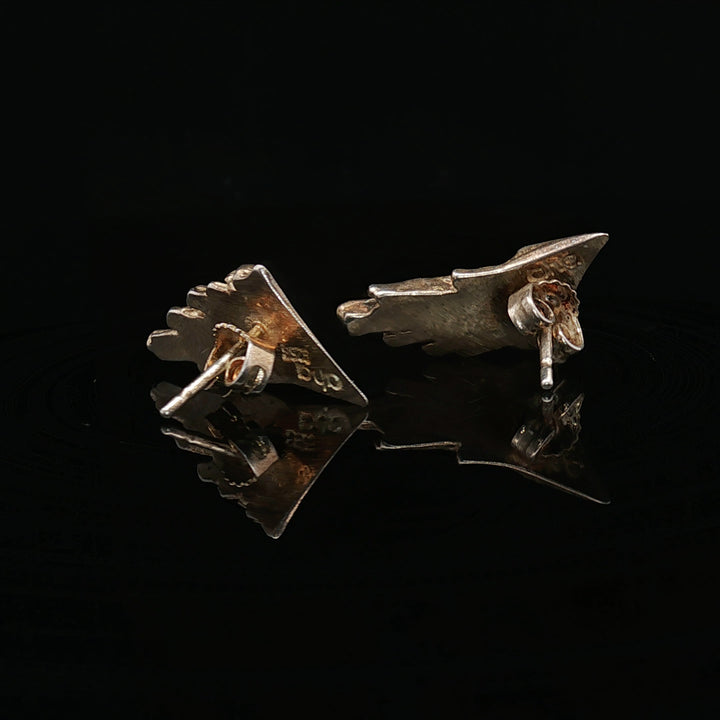 “Arctic Strata” – Norwegian Sculptural Silver Earrings|Vinatge collection