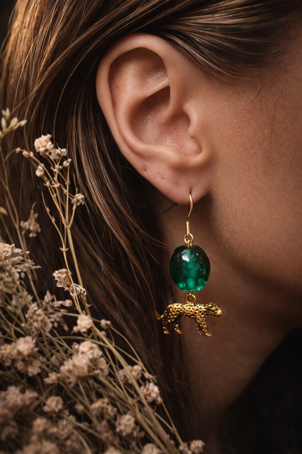Emerald Jaguar – Power Spirit Earrings