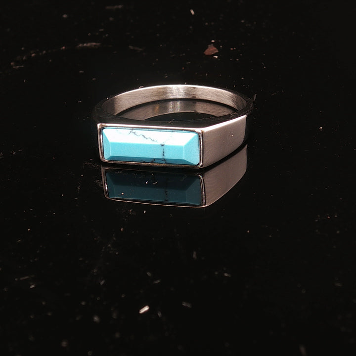 Turquoise Stainless Steel Ring · Men’s & Unisex