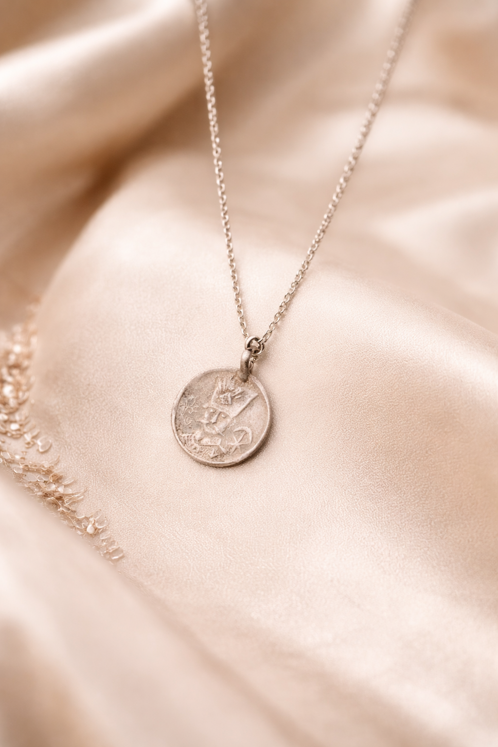 Ottoman Crescent Coin Necklace – Sterling Silver Vintage Pendant