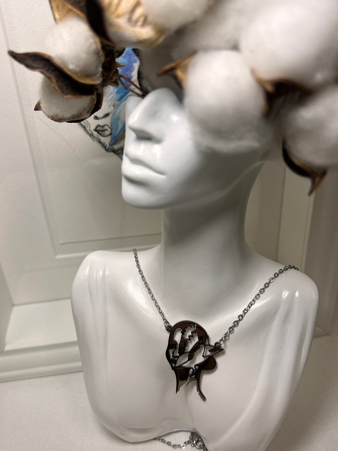 Maral original Drawing Necklace Woman vulnerable collection