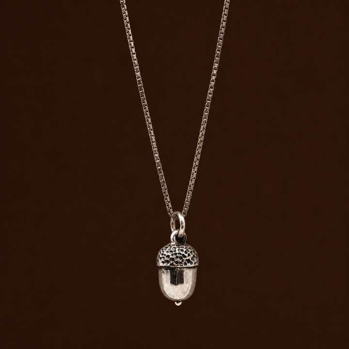 Norwegian Sterling Silver Acorn Pendant Necklace – Nordic Nature Collection