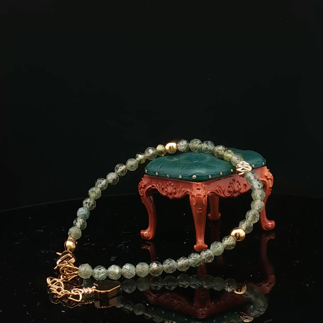 Natural Green Epidote Bracelet – Handmade Healing Stone Jewelry | Growth, Abundance & Emotional Balance