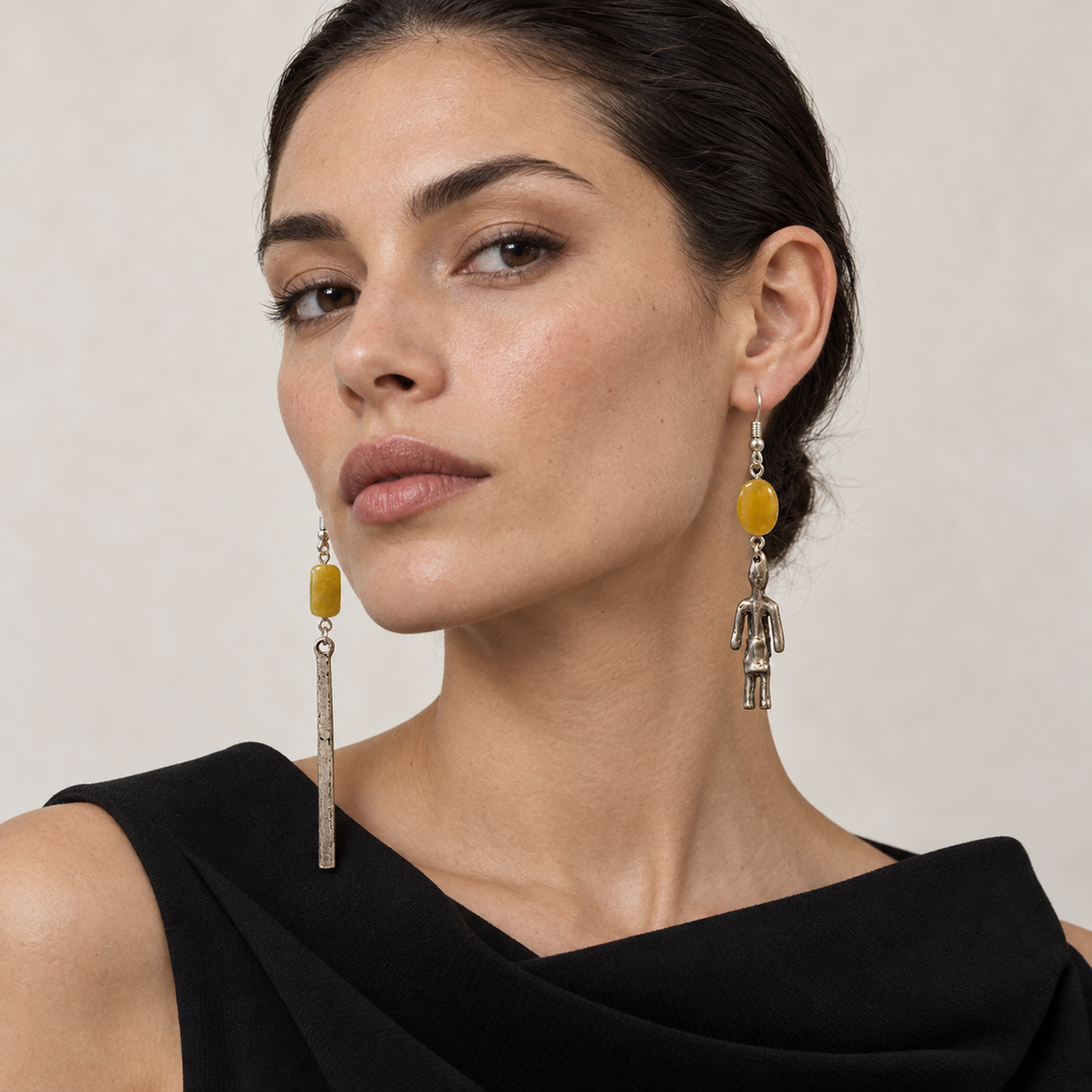 Different Paths – Asymmetrical Jade Earrings | Perfectly Imperfect Collection