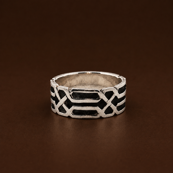 Curated Vintage Norwegian Sterling Silver Ring | Scandinavian Geometric Design | Nordic Heritage Band
