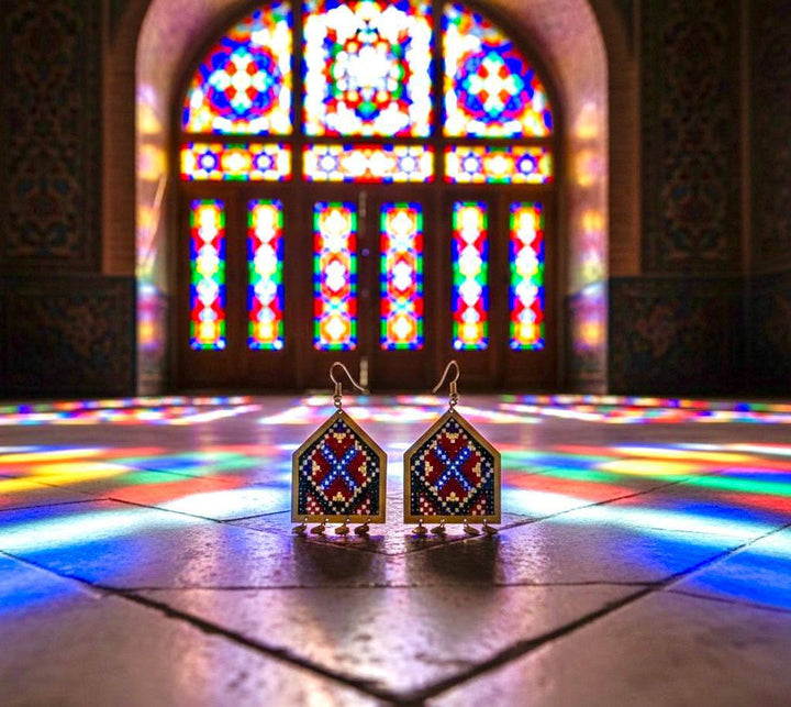 Sheyda – The Stained Glass Dream

A window of Shiraz resting against your skin — where light becomes color, and color becomes devotion.