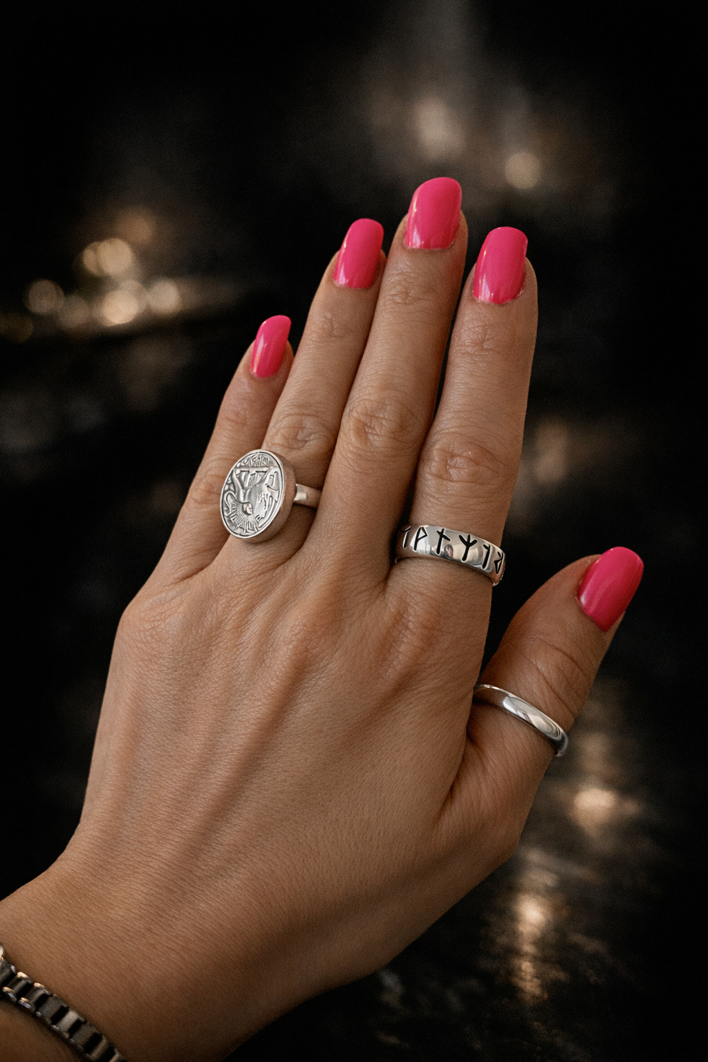 Nordic Rune Ring – Handmade Viking Symbol Sterling Silver | Maral Design