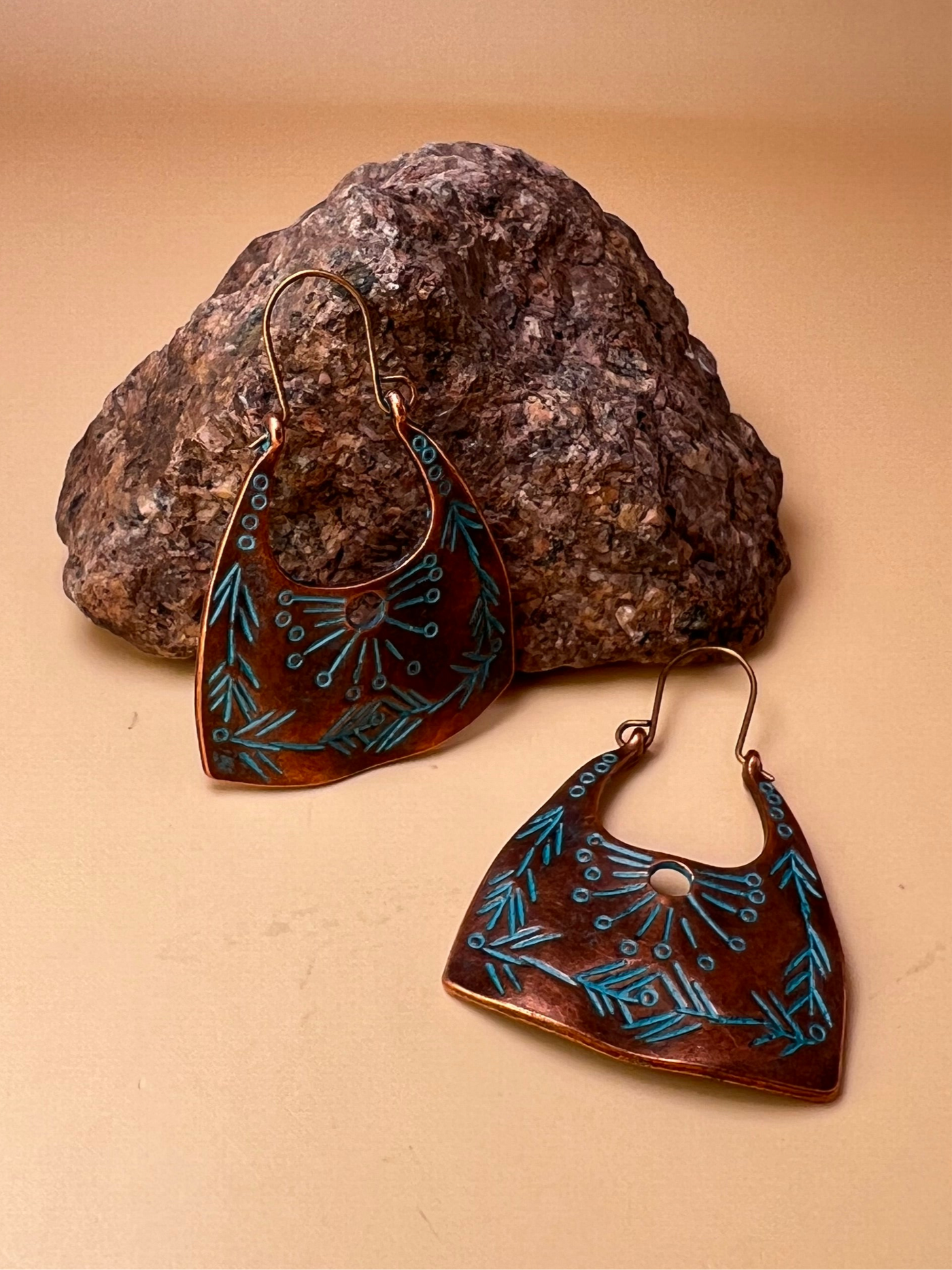 Echoes of the Earth – Patinated Copper Earrings