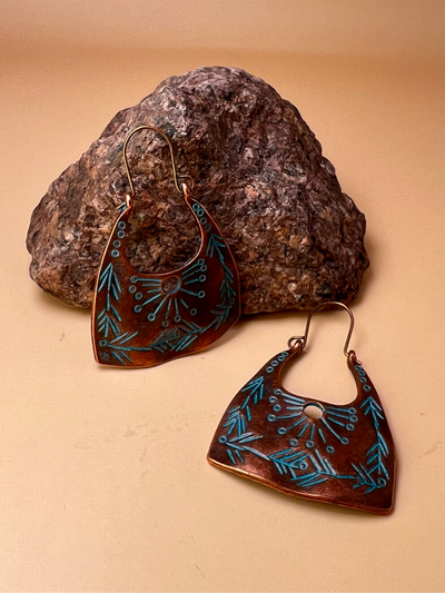 Echoes of the Earth – Patinated Copper Earrings