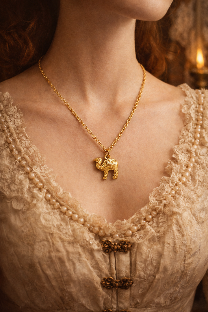 Desert Camel Charm Necklace – Gold Filled Stainless Steel