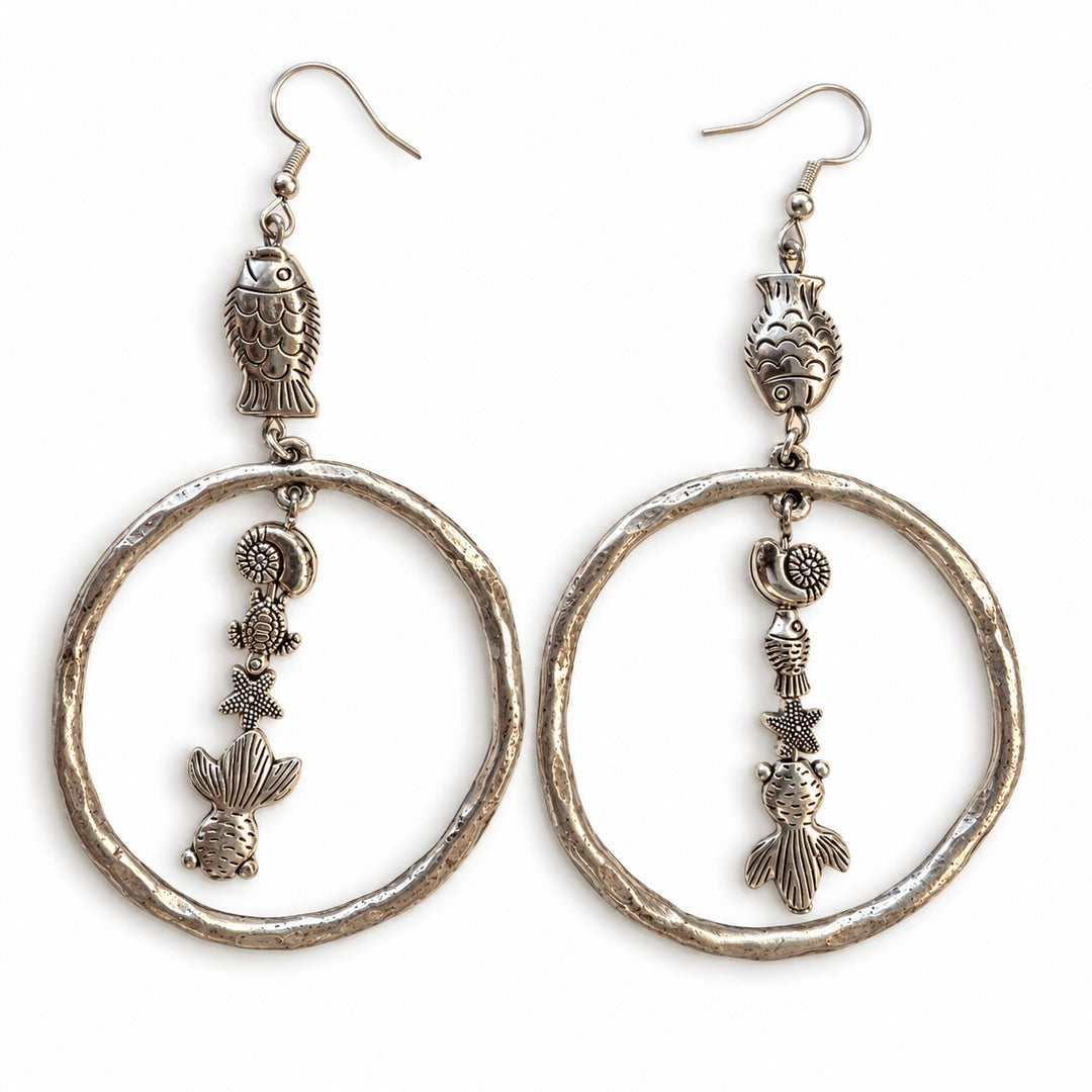 Ocean Within – Oversized Sculptural Fish Hoop Earrings