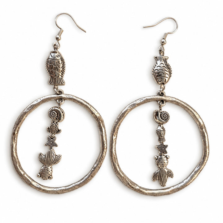 Ocean Within – Oversized Sculptural Fish Hoop Earrings