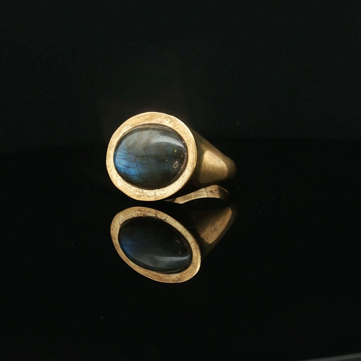 Celestial Labradorite Indian brass Ring
