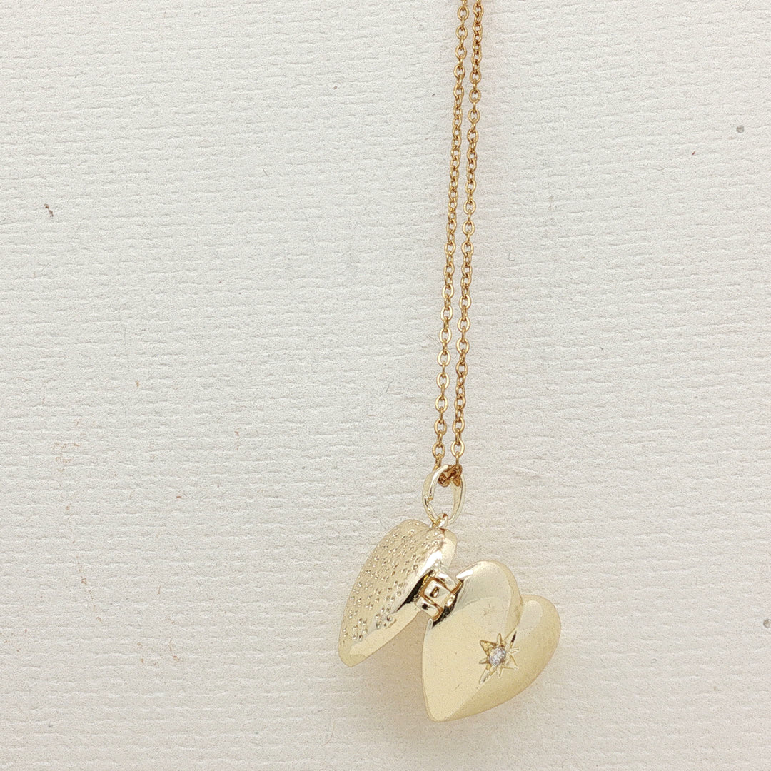 Starlit Heart – 14K Gold-Filled Stainless Steel Medallion Necklace with Zirconia