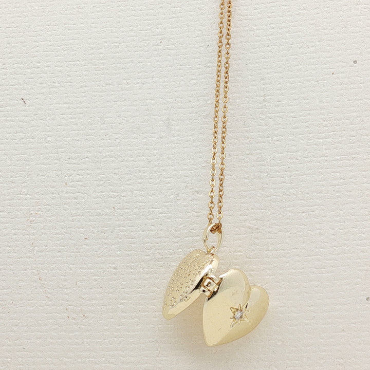 Starlit Heart – 14K Gold-Filled Stainless Steel Medallion Necklace with Zirconia