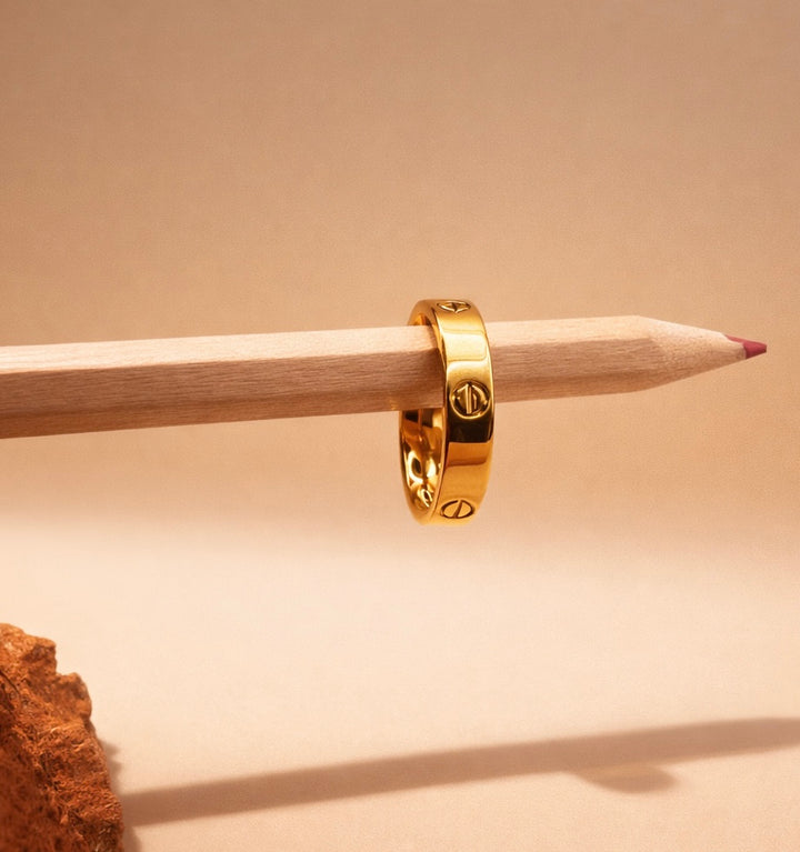 Infinity Stainless Steel Band Ring Unisex – Minimal Screw Design | Maralkunst Oslo