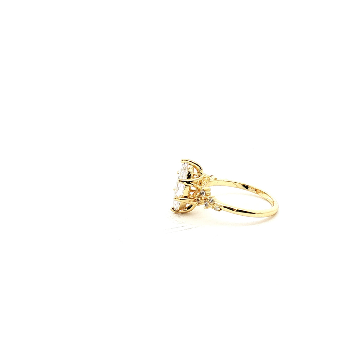 Light Between Us | Cubic Zirconia Engagement Ring in Gold-Plated Sterling Silver