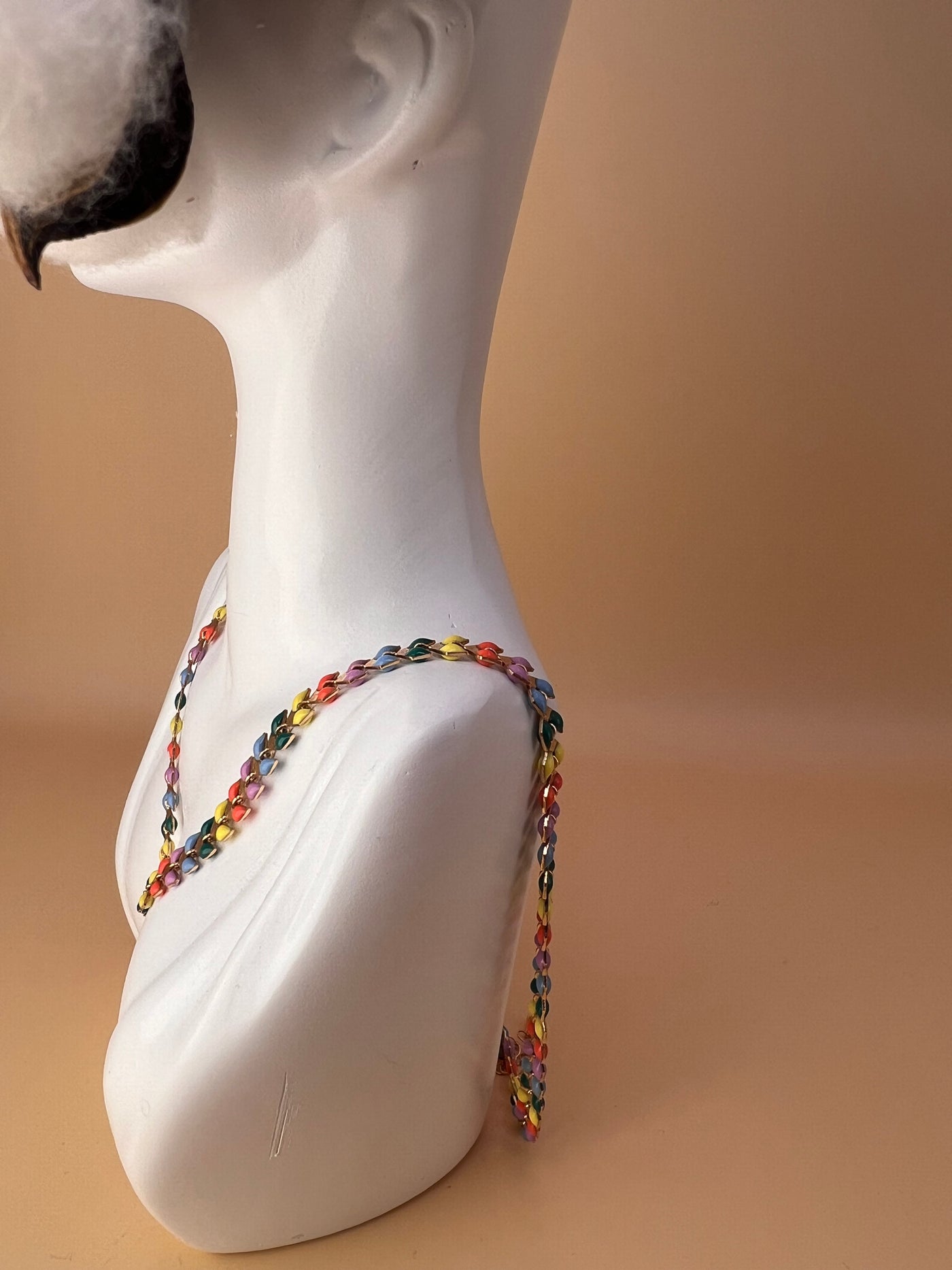 Festival Flame – Multicolor Enamel Chain Necklace