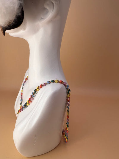 Festival Flame – Multicolor Enamel Chain Necklace