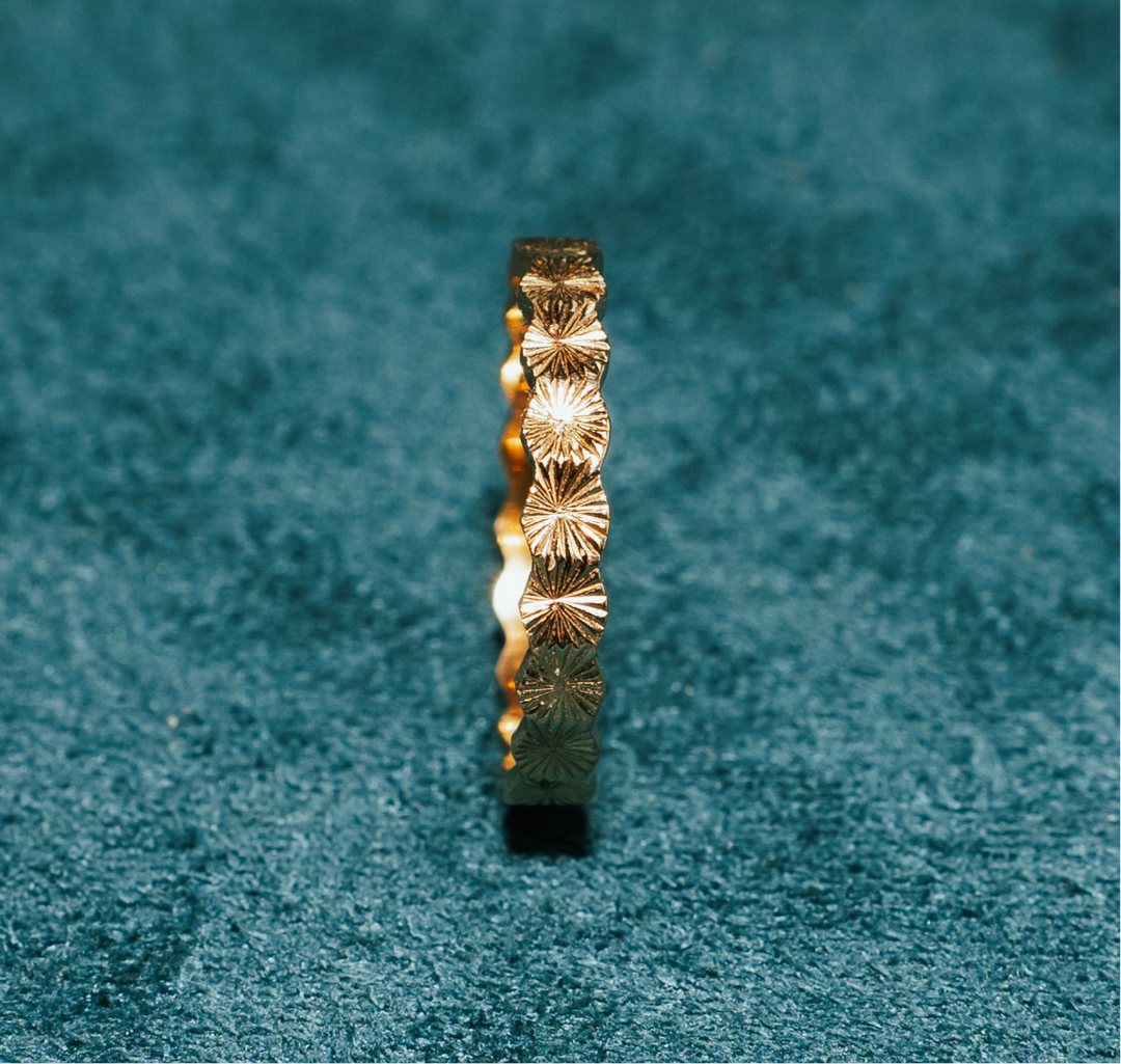 18k Gold premium handcrafted minimal one of a kind design engagement ring