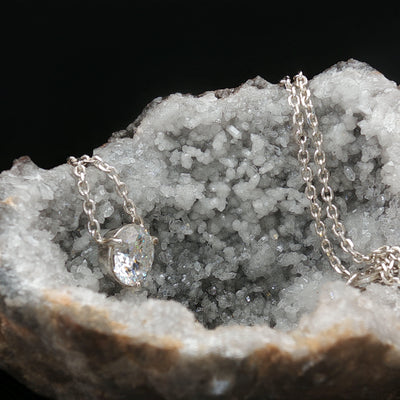 Brilliant Moissanite Minimal Necklace — Scandinavian Elegant Design