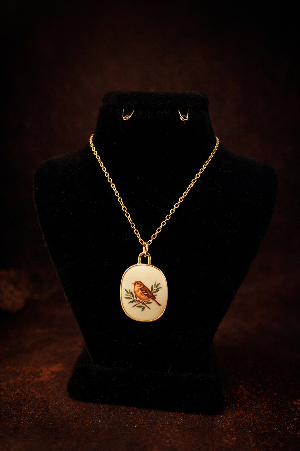 Freedom Song – Handpainted Bird Ceramic Necklace