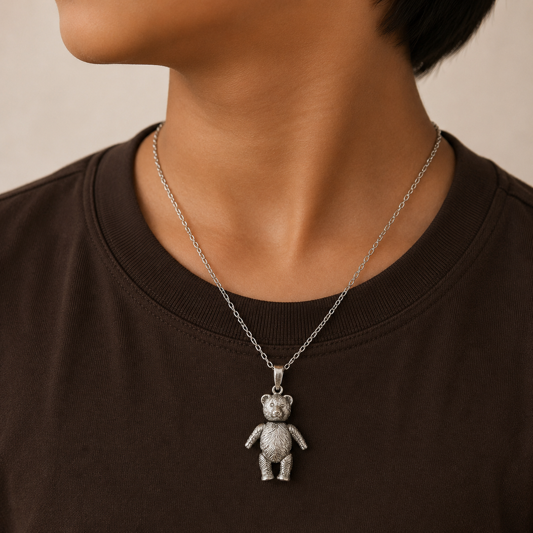 Norwegian Bear Necklace | 925 Sterling Silver Pendant | Scandinavian Design | Norway Souvenir Gift