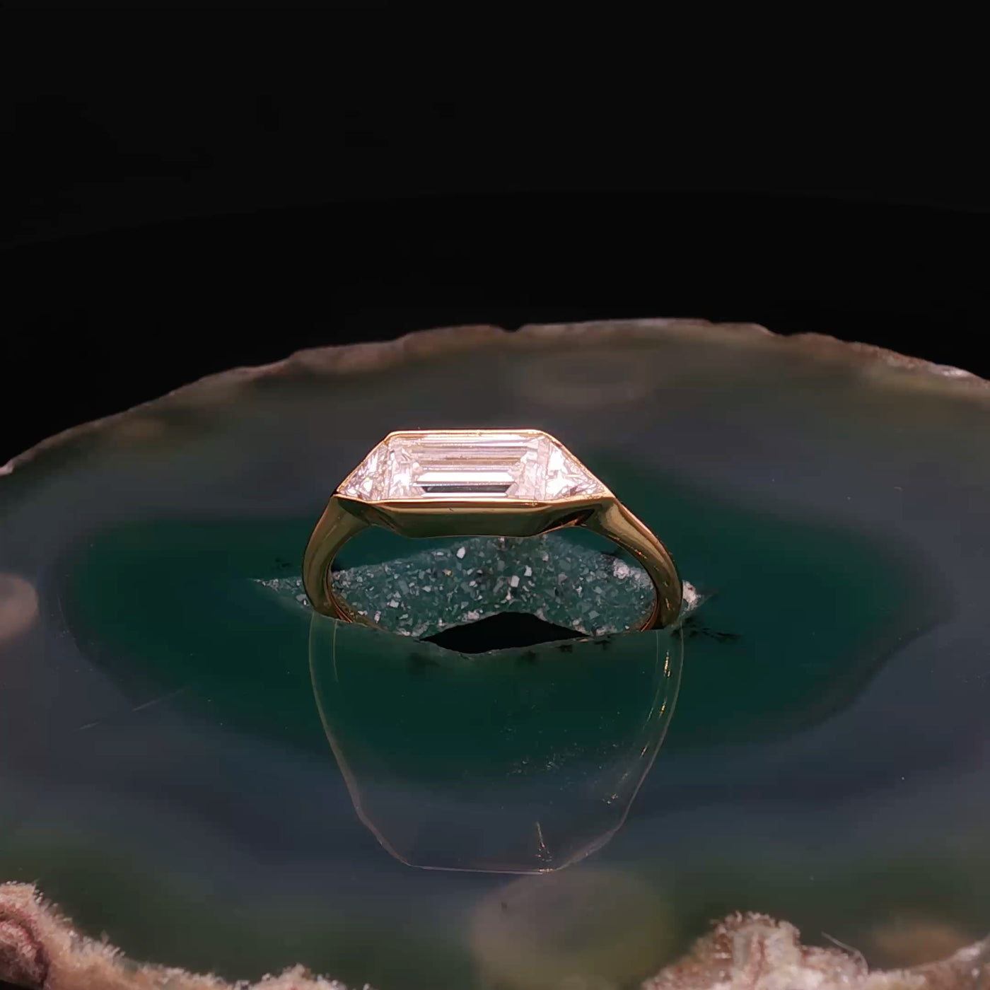 Emerald Radiance Ring – 1.4ct Moissanite Gold Vermeil | Minimal Custom Engagement & Wedding Ring