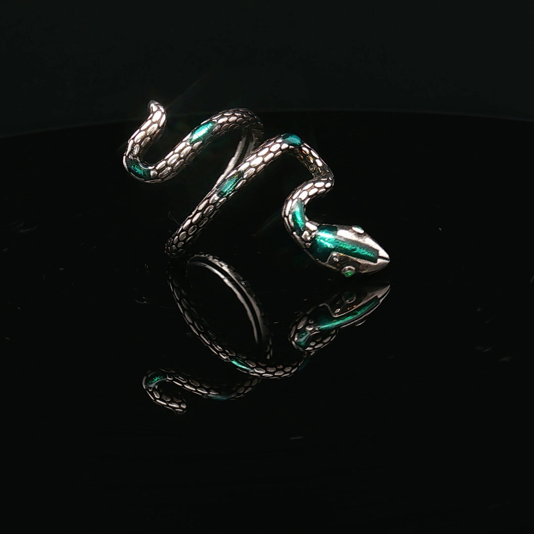 Serpens Key Ring – 925 Sterling Silver Snake Ring| the symbol of the snake as the key to transformation, wisdom, and inner power.