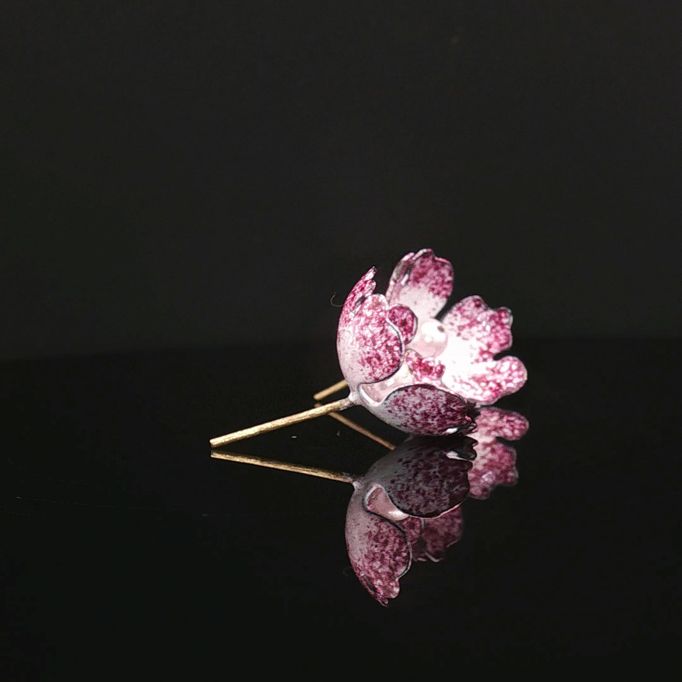 Petals of Isfahan – Minakari Pearl Studs