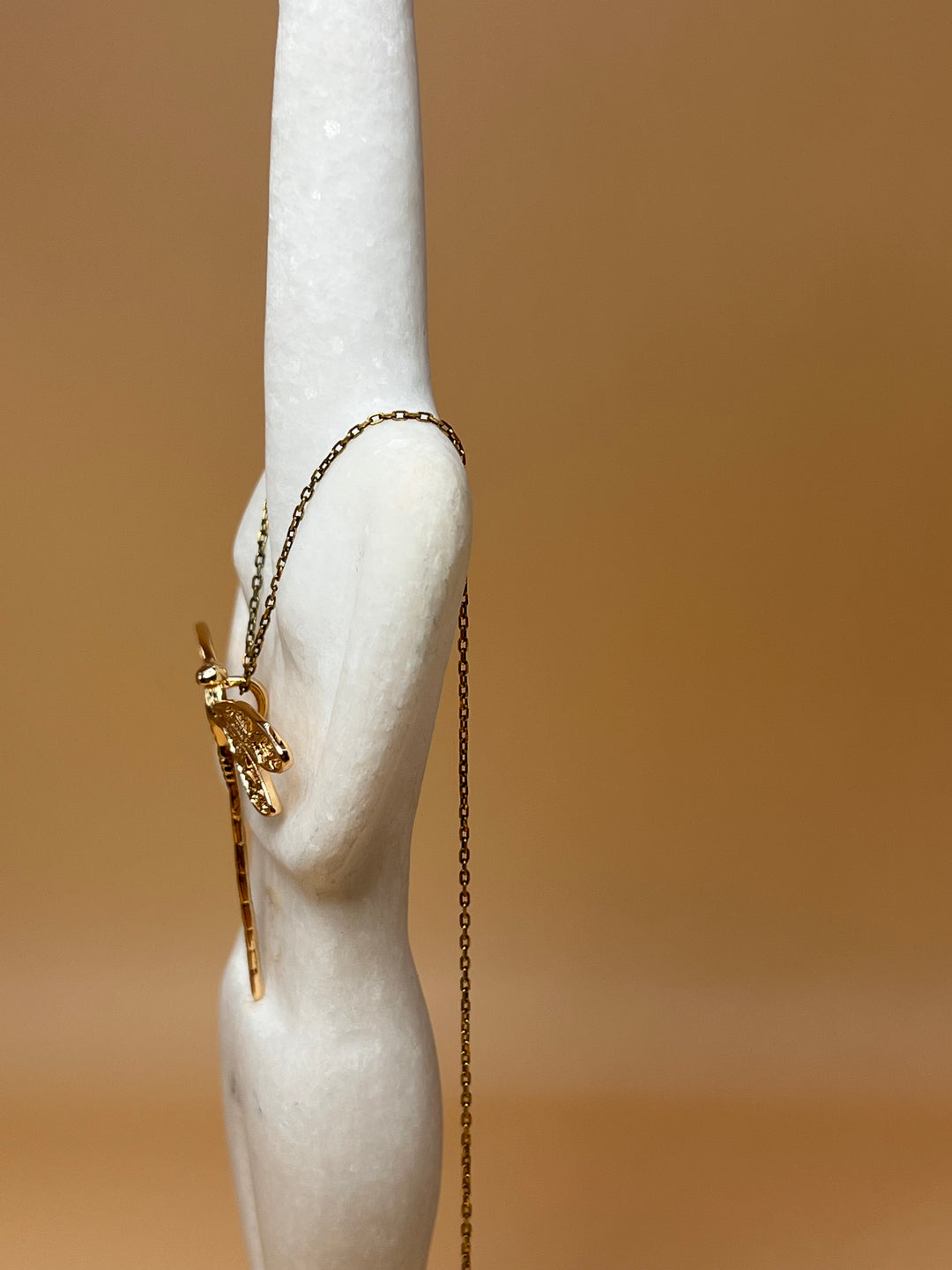 “Golden Wings” – Dragonfly Pendant Necklace
