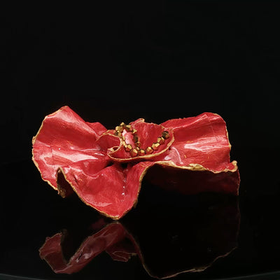 Scarlet Flame” – Papier-Mâché Earrings | Recycled Paper Wearable Art