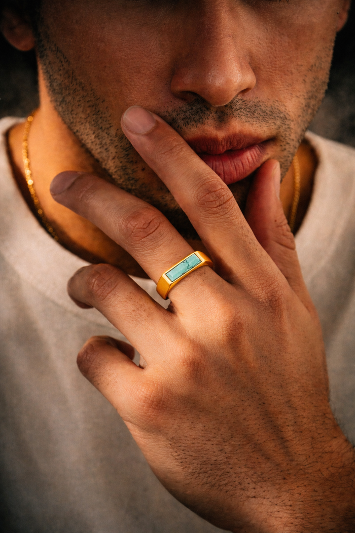 Turquoise Stainless Steel Ring · Men’s & Unisex