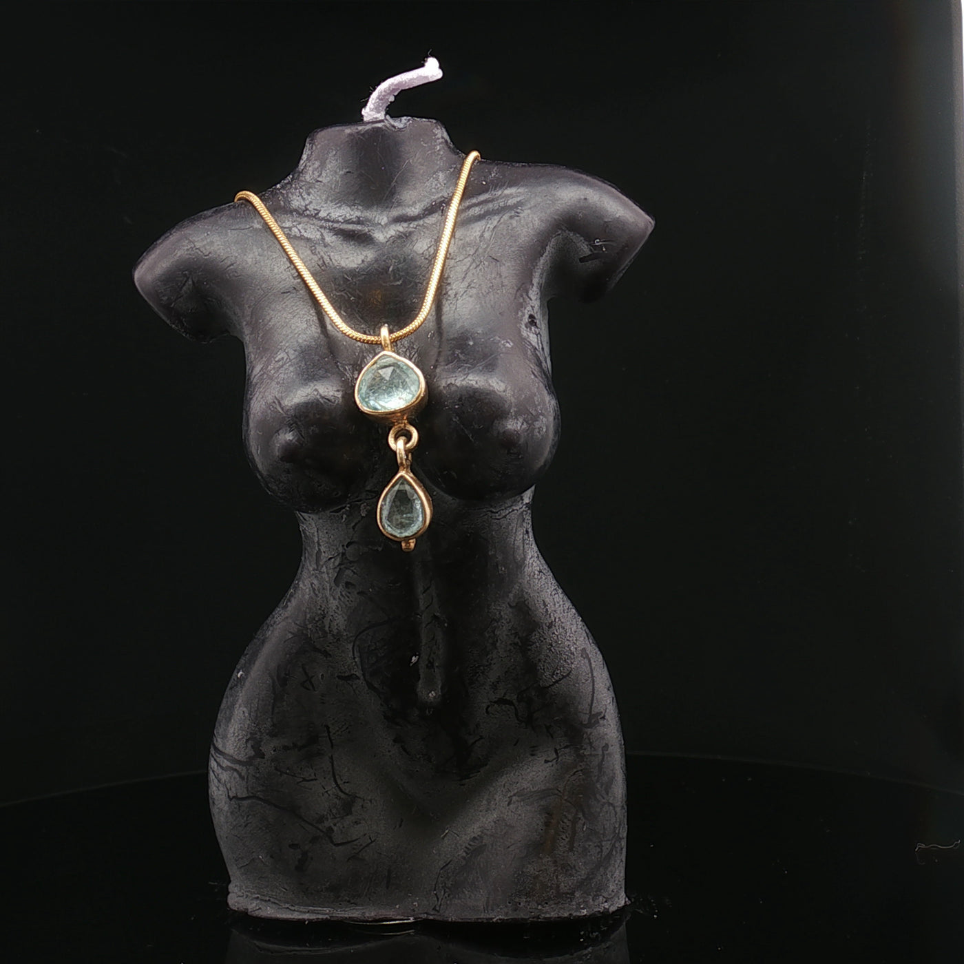 Aqua Duet – Italian Double Aquamarine Pendant