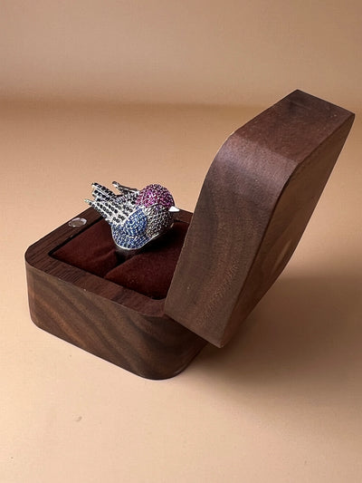Whisperbird – Silver-Plated Zirconia Ring