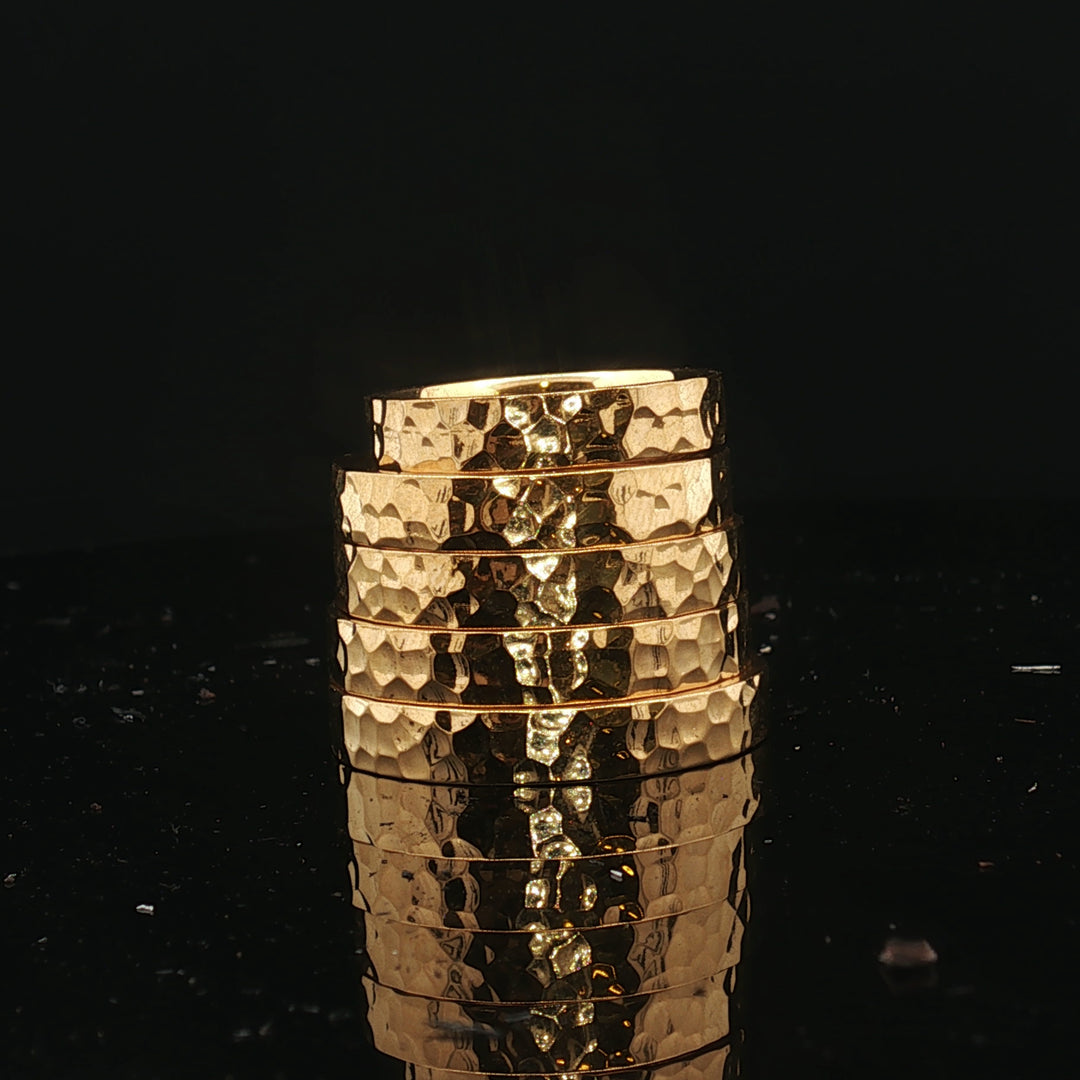 Eterna Hammered Band – Gold-Filled Stainless Steel Ring