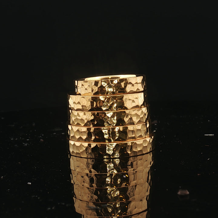 Eterna Hammered Band – Gold-Filled Stainless Steel Ring