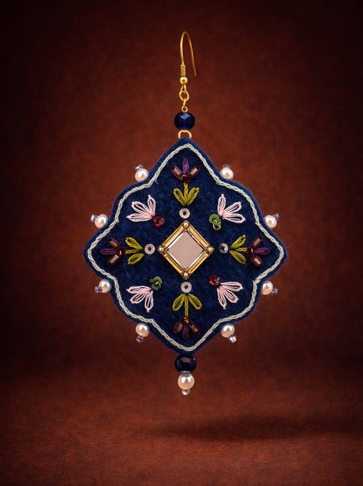 Toranj Heritage Earrings – Iranian Handcrafted Felt Embroidery