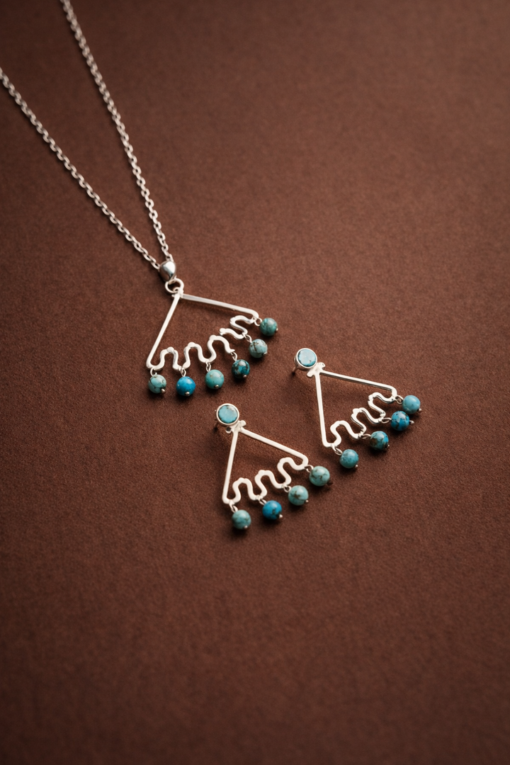Baran – Persian Turquoise Art Jewelry Set | Contemporary Museum Jewelry