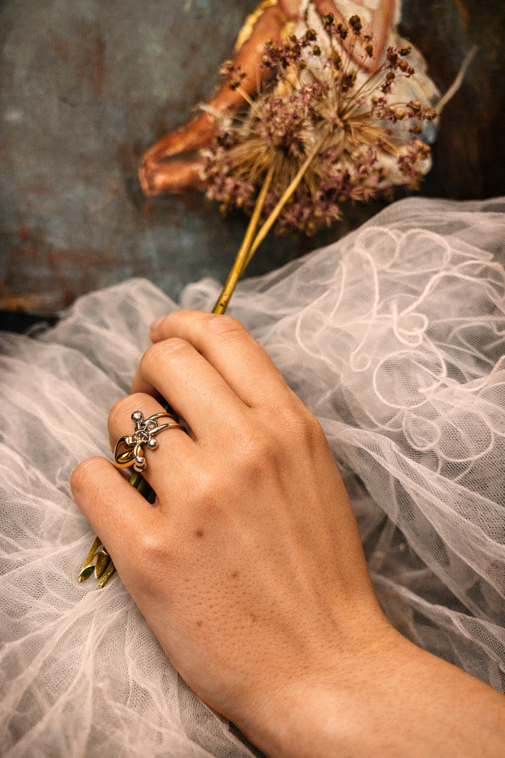 Pinned by Love – Safety Pin Heart Ring