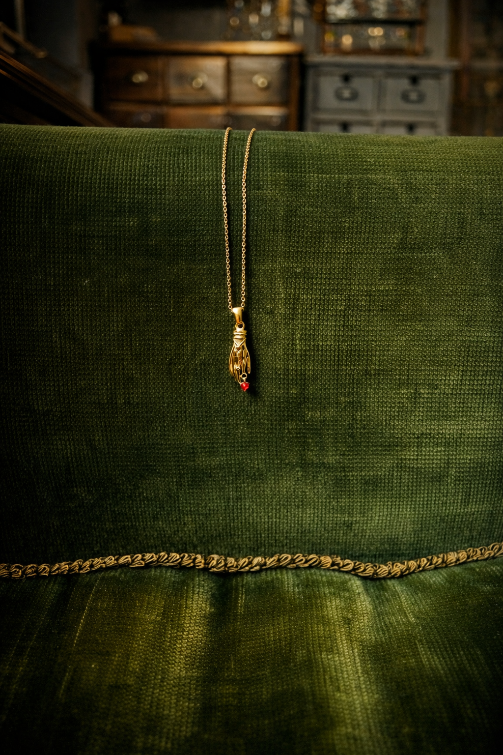 Guardian Hand Necklace with Red Heart
