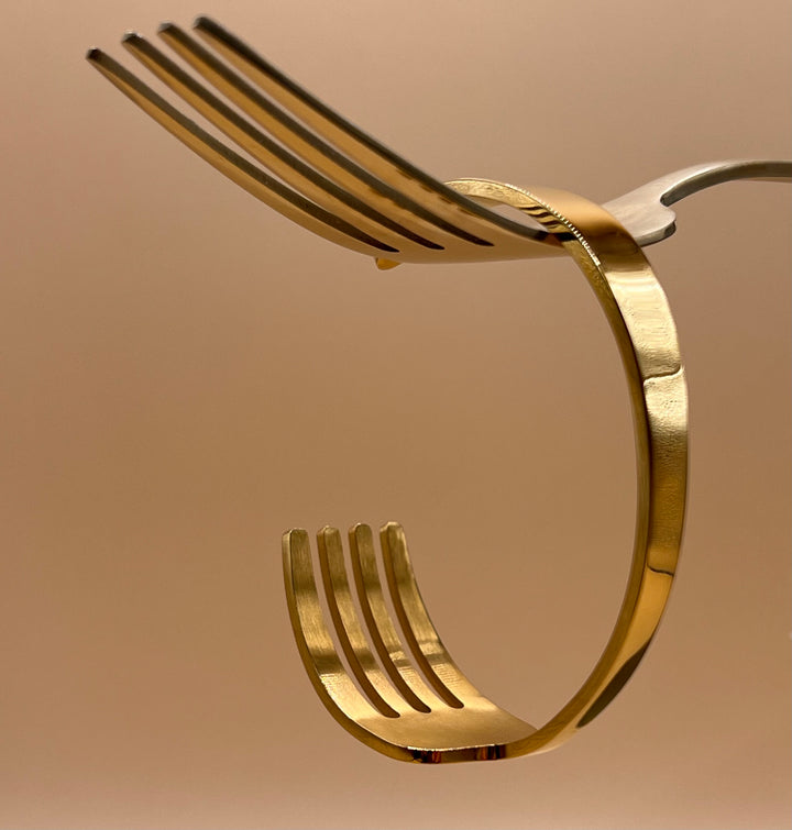 Fork cuff  bracelet goldfilled stainless steel